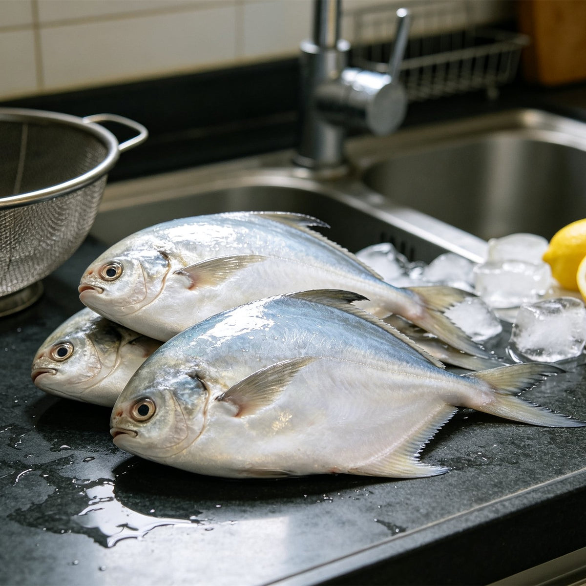 Fresh Silver Pomfret Whole Fish
